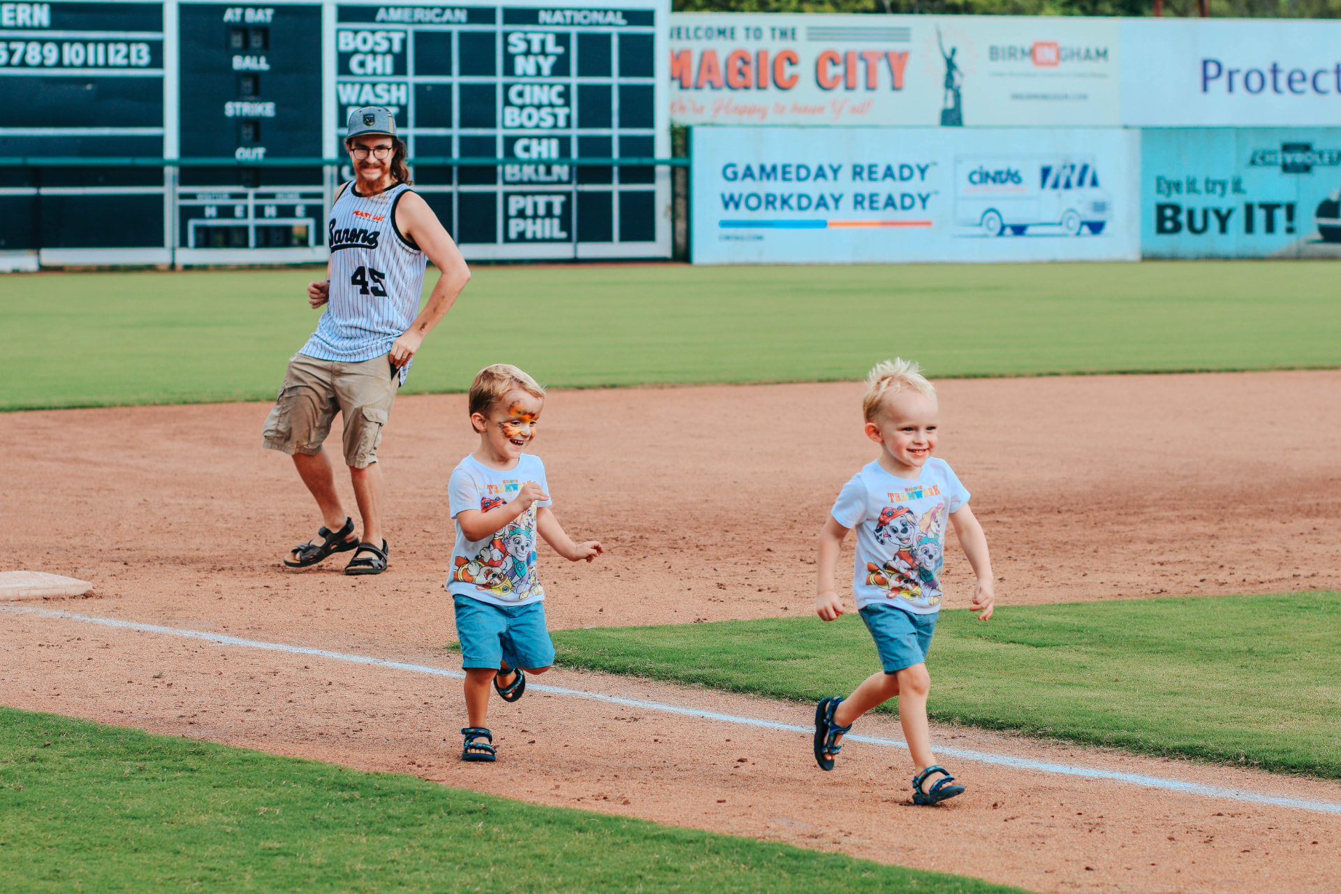 After every WBL game, all children get to run the bases.